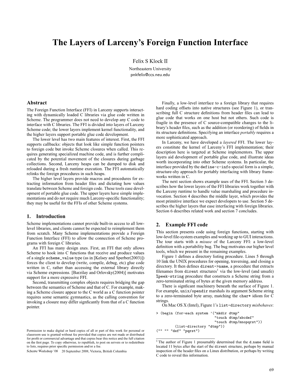 The Layers of Larceny's Foreign Function Interface