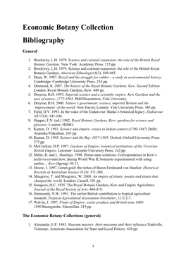 Economic Botany Collection Bibliography