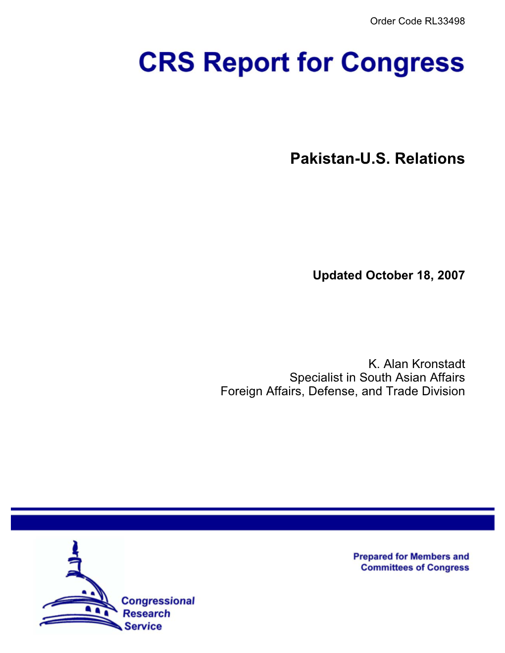 Pakistan-U.S. Relations