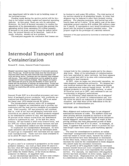 Intermodal Transport and Containerization Howard W
