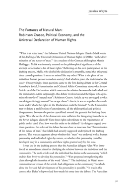 Robinson Crusoe, Political Economy, and the Universal Declaration of Human Rights