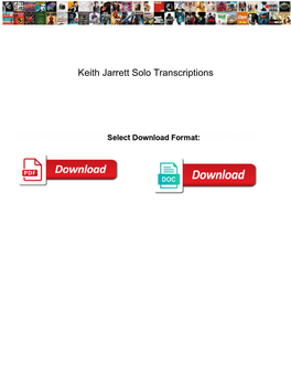 Keith Jarrett Solo Transcriptions