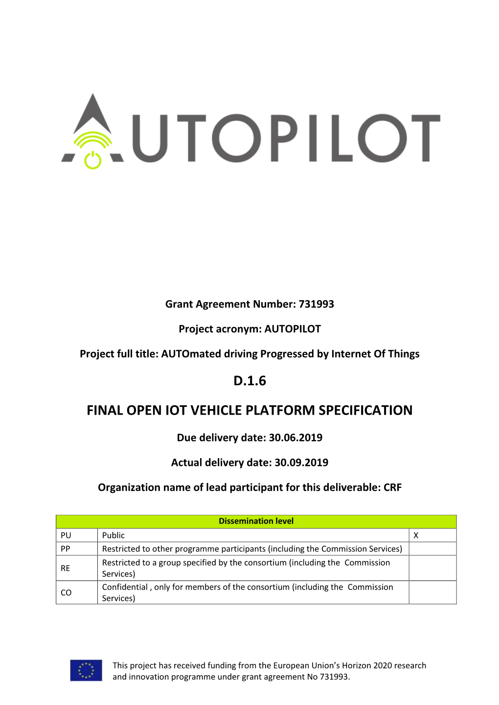 D1.6 Final Open Iot Vehicle Platform Specification