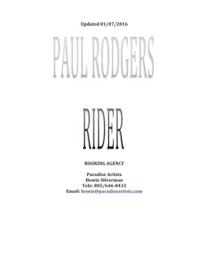 Paul Rodgers 2016 Rider