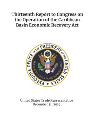 2019 Report to Congress on the Operation of the Caribbean Basin Economic Recovery