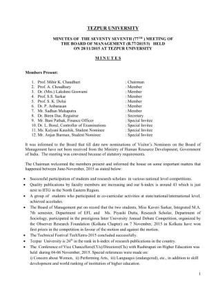 Minutes of 77Th Meeting Dated 28/11/2015