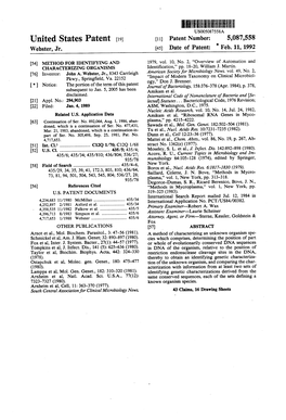 United States Patent (19) 11 Patent Number: 5,087,558 Webster, Jr