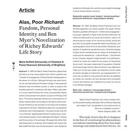 Article Alas, Poor Richard Ruth Finnegan (1997: 68) Has Noted, Identity Attention
