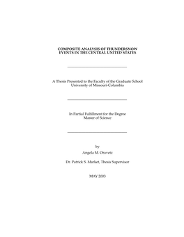 Composite Analysis of Thundersnow Events in the Central United States