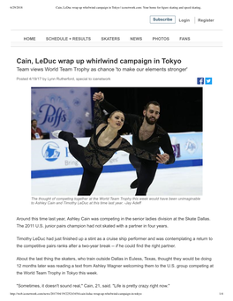 Cain, Leduc Wrap up Whirlwind Campaign in Tokyo | Icenetwork.Com: Your Home for ﬁgure Skating and Speed Skating