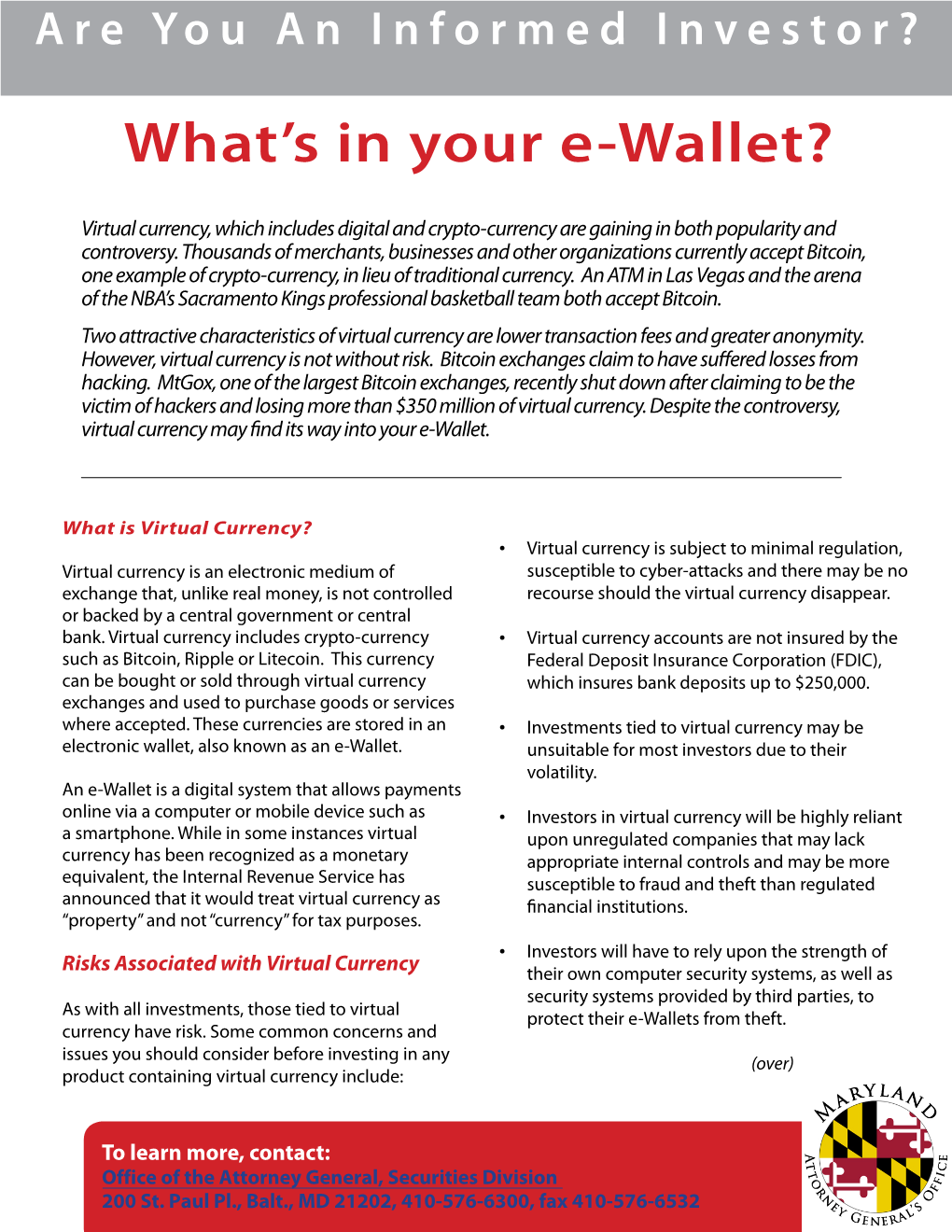 What's in Your E-Wallet?