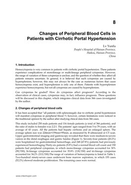Changes of Peripheral Blood Cells in Patients with Cirrhotic Portal Hypertension