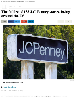 The Full List of 138 J.C. Penney Stores Closing Around the US - the Boston Globe