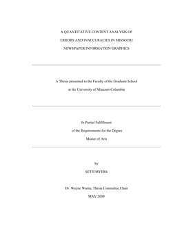 A Quantitative Content Analysis of Errors and Inaccuracies in Missouri Newspaper Information Graphics