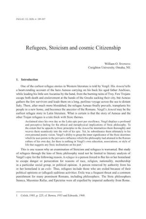 Refugees, Stoicism and Cosmic Citizenship