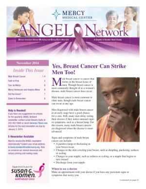 Yes, Breast Cancer Can Strike Men Too! (Continued from Page 1)