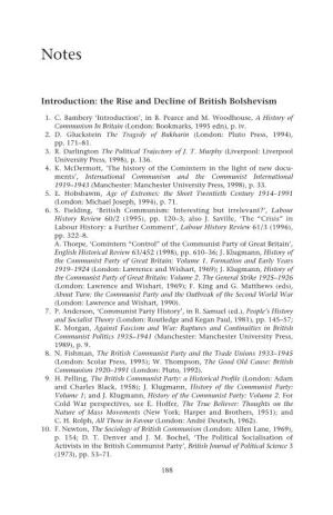 Introduction: the Rise and Decline of British Bolshevism