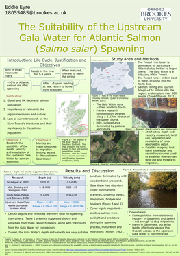 The Suitability of the Upstream Gala Water for Atlantic Salmon (Salmo Salar) Spawning