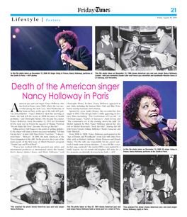 Death of the American Singer Nancy Holloway in Paris Merican Jazz and Soul Singer Nancy Holloway, Who Christophe Mouty