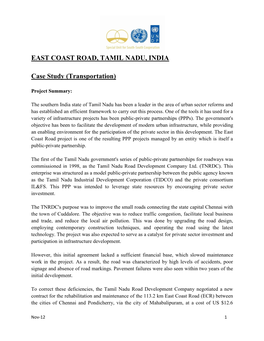 EAST COAST ROAD, TAMIL NADU, INDIA Case Study