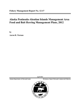Alaska Peninsula-Aleutian Islands Management Area Food and Bait Herring Management Plans, 2012