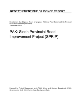 46377-002: Sindh Provincial Road Improvement Project