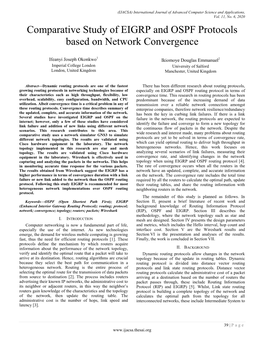 Comparative Study of EIGRP and OSPF Protocols Based on Network Convergence