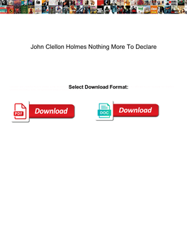 John Clellon Holmes Nothing More to Declare
