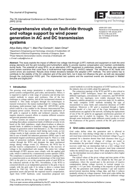 Comprehensive Study on Fault-Ride Through and Voltage Support By