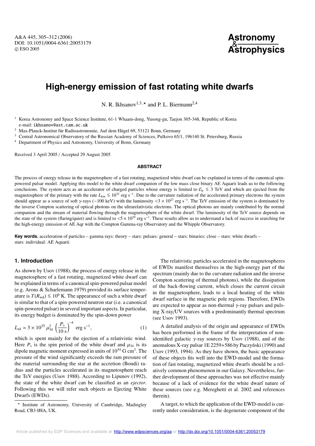 High-Energy Emission of Fast Rotating White Dwarfs