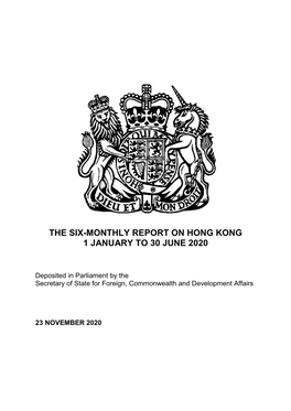 The Six-Monthly Report on Hong Kong 1 January to 30 June 2020