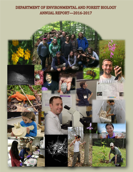 Department of Environmental and Forest Biology Annual Report Summer 2016 Academic Year 2016