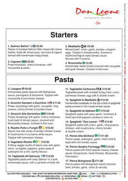 Pasta Starters