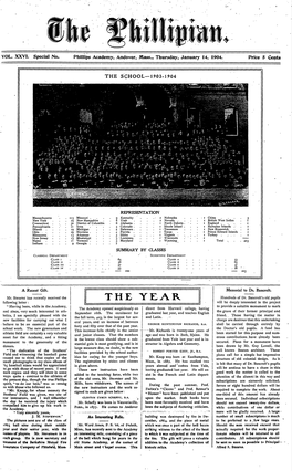 VOL. XXVI. Special No. Phillips Academy, Andover, Mass., Thursday, January 14, 1904