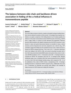 The Balance Between Side‐Chain and Backbone‐Driven Association In