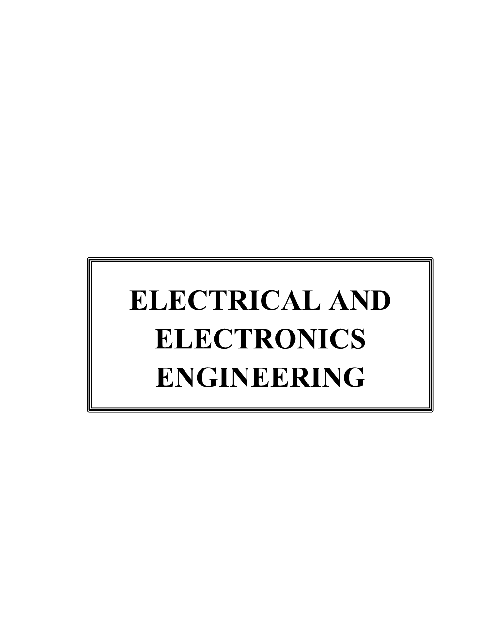 Electrical and Electronics Engineering List of Courses