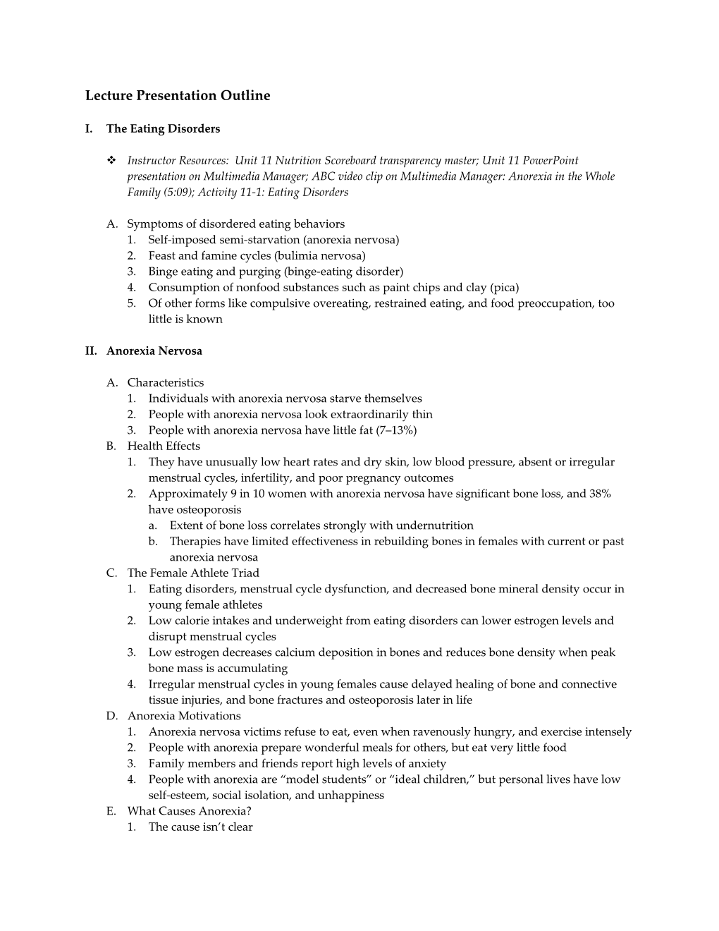 Lecture Presentation Outline s1