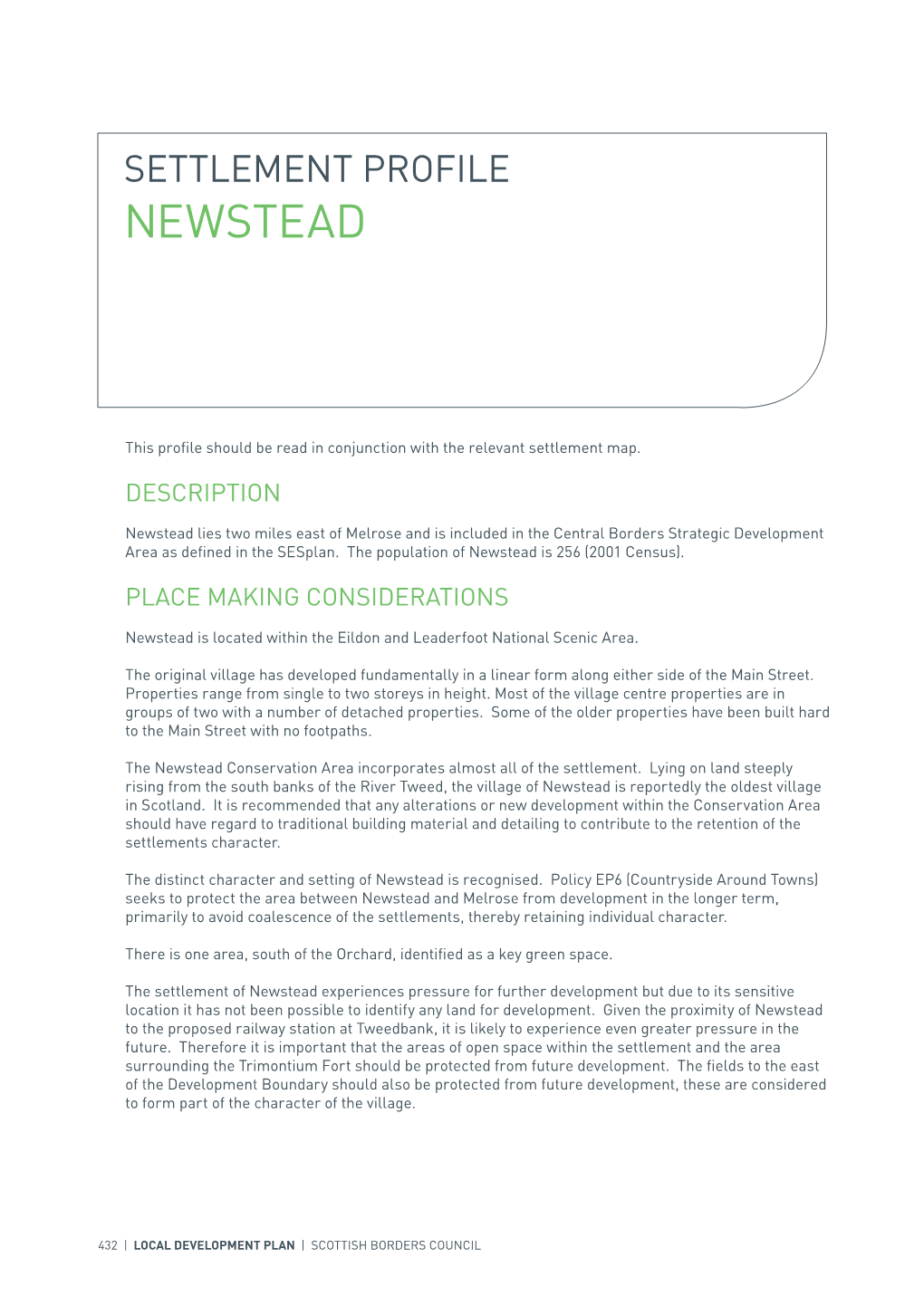 Settlement Profile Newstead