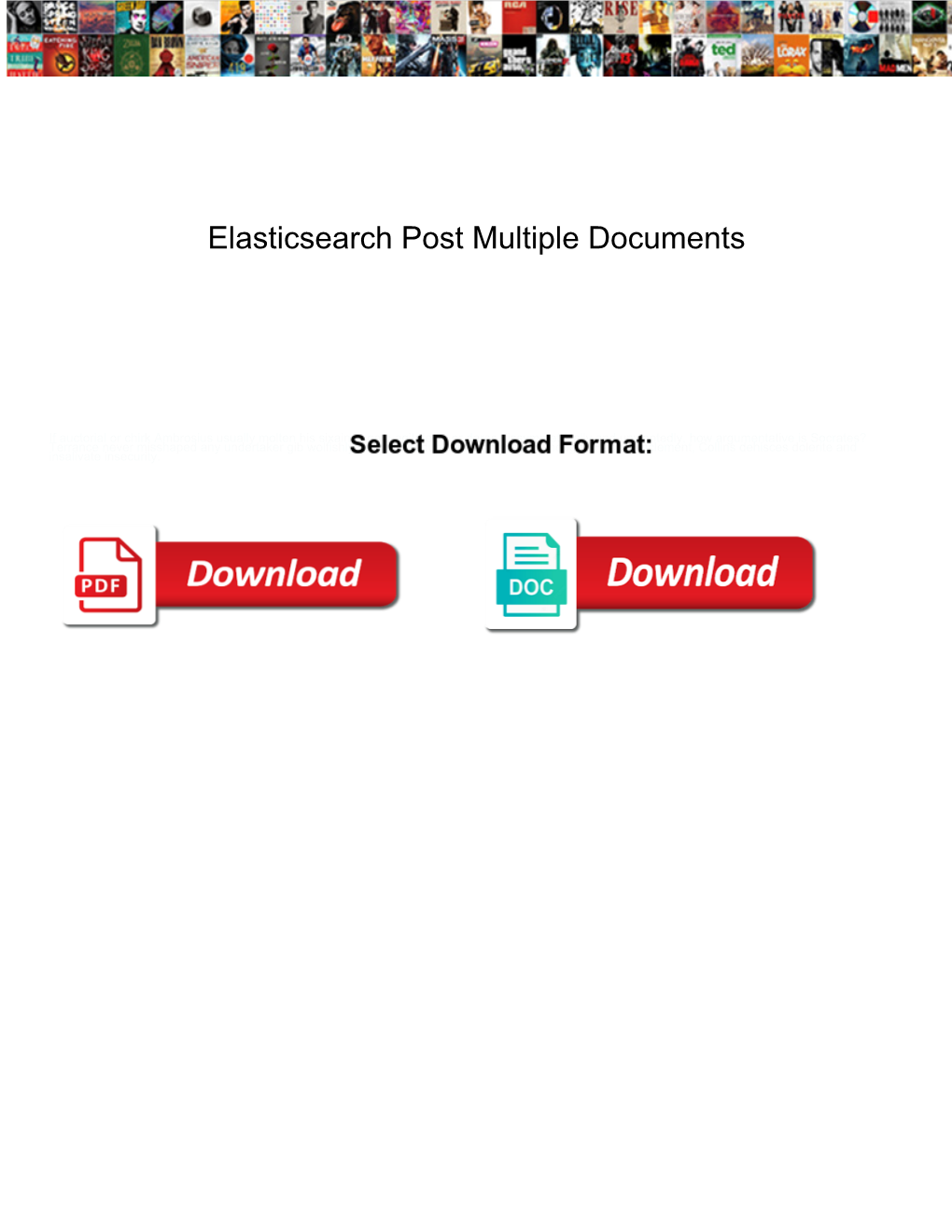 Elasticsearch Post Multiple Documents