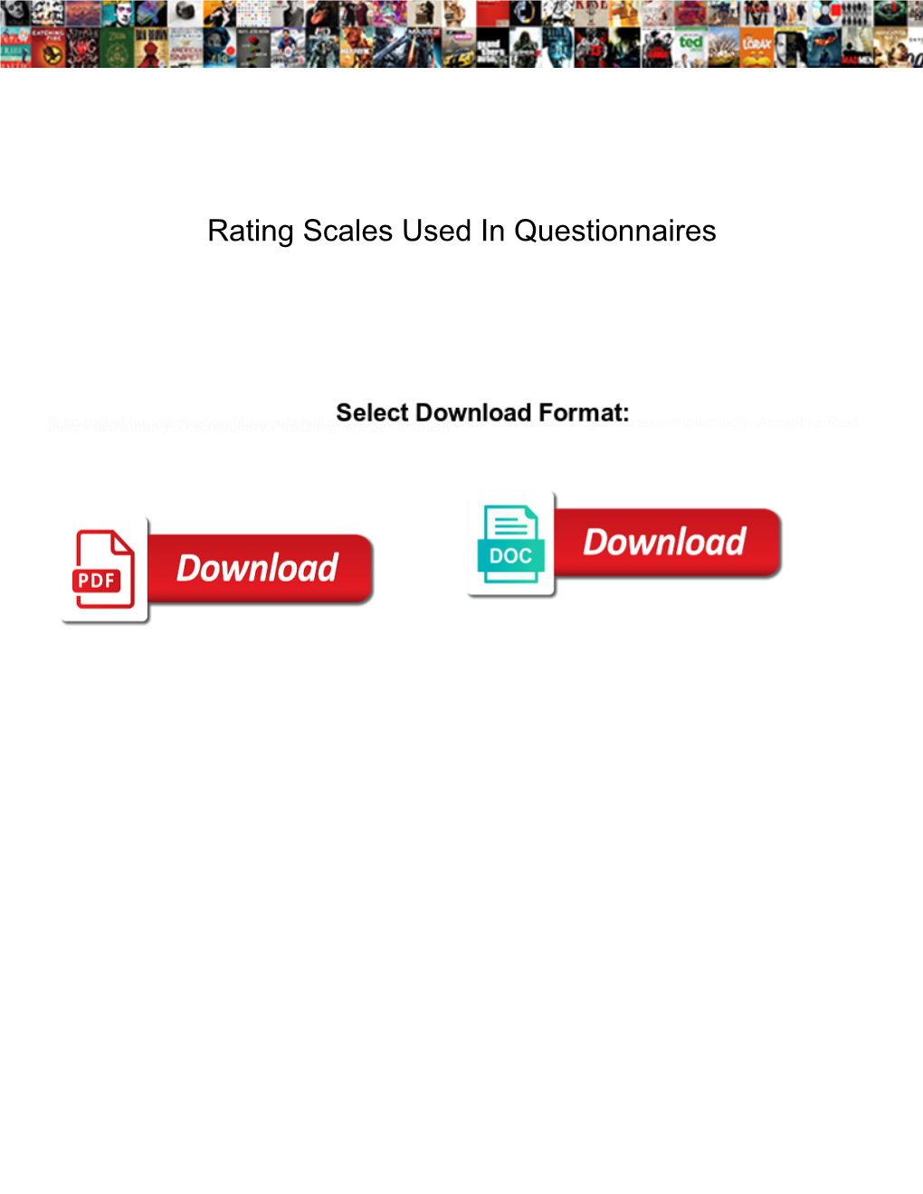 Rating Scales Used in Questionnaires