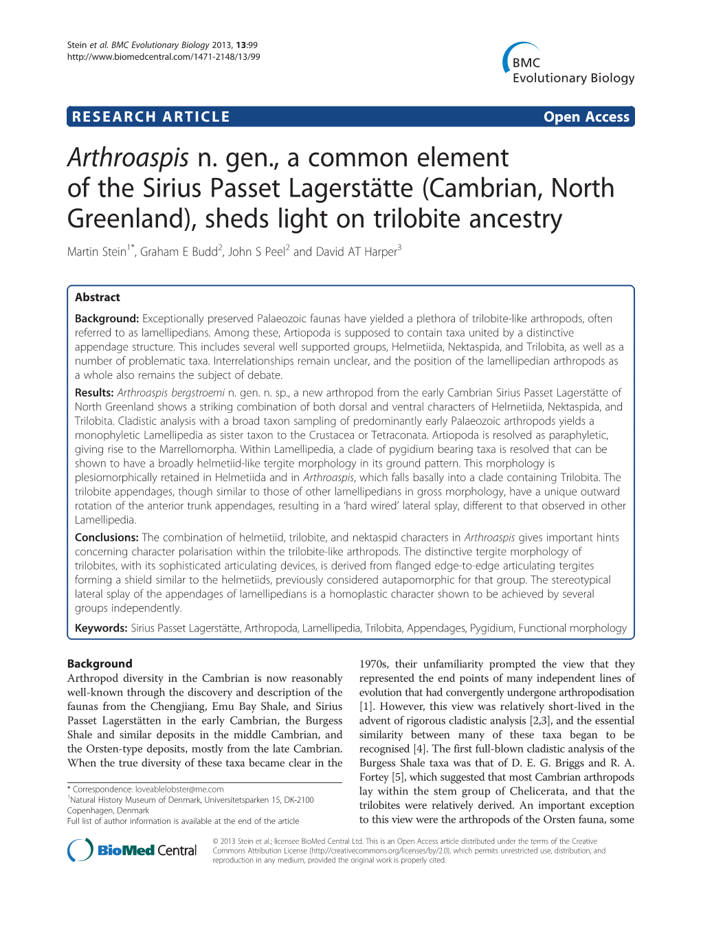 Arthroaspis N. Gen., a Common Element of the Sirius Passet