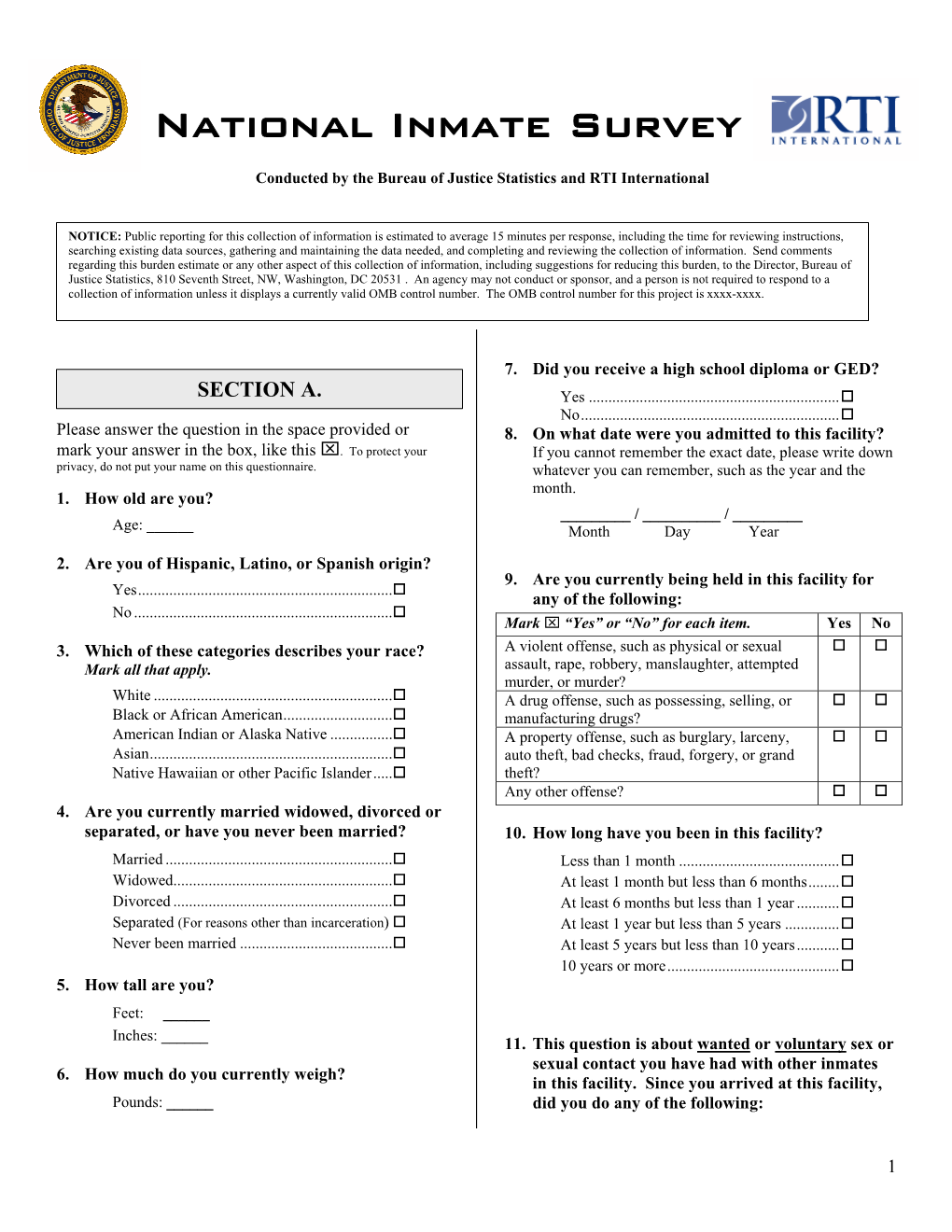 National Inmate Survey