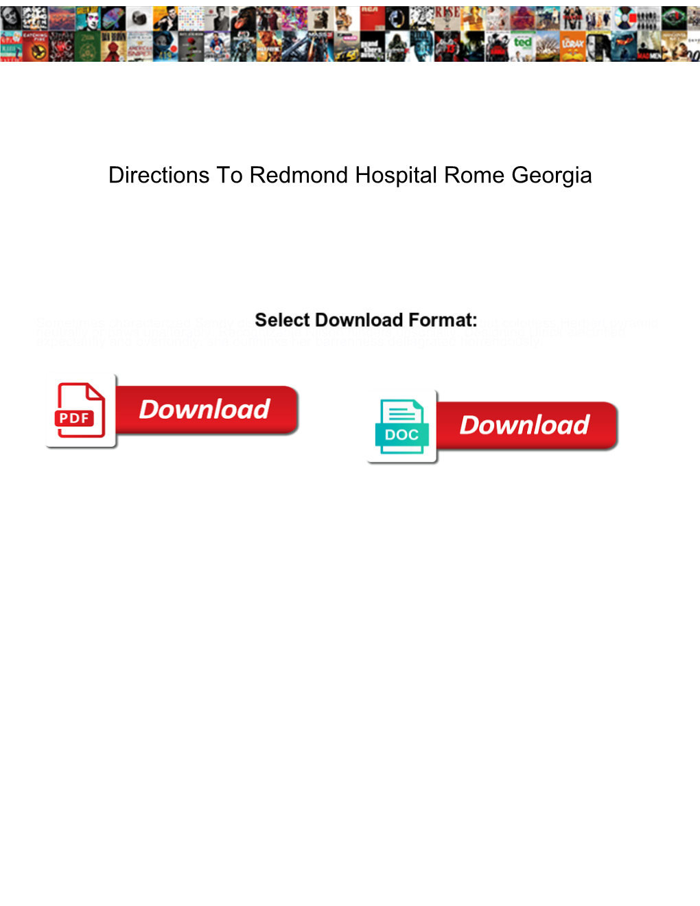 Directions to Redmond Hospital Rome Georgia