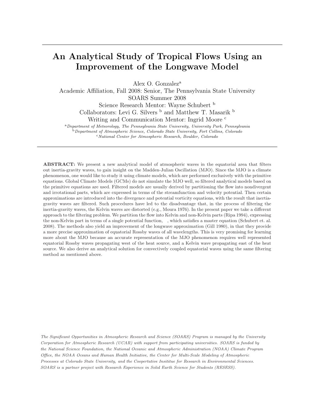 An Analytical Study of Tropical Flows Using an Improvement of the Longwave Model