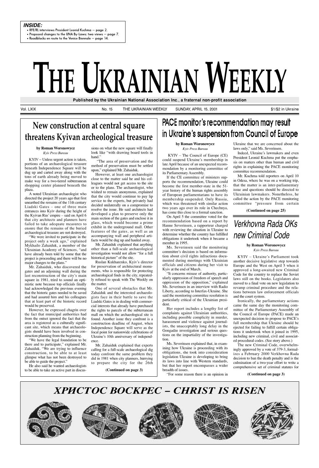 The Ukrainian Weekly 2001, No.15