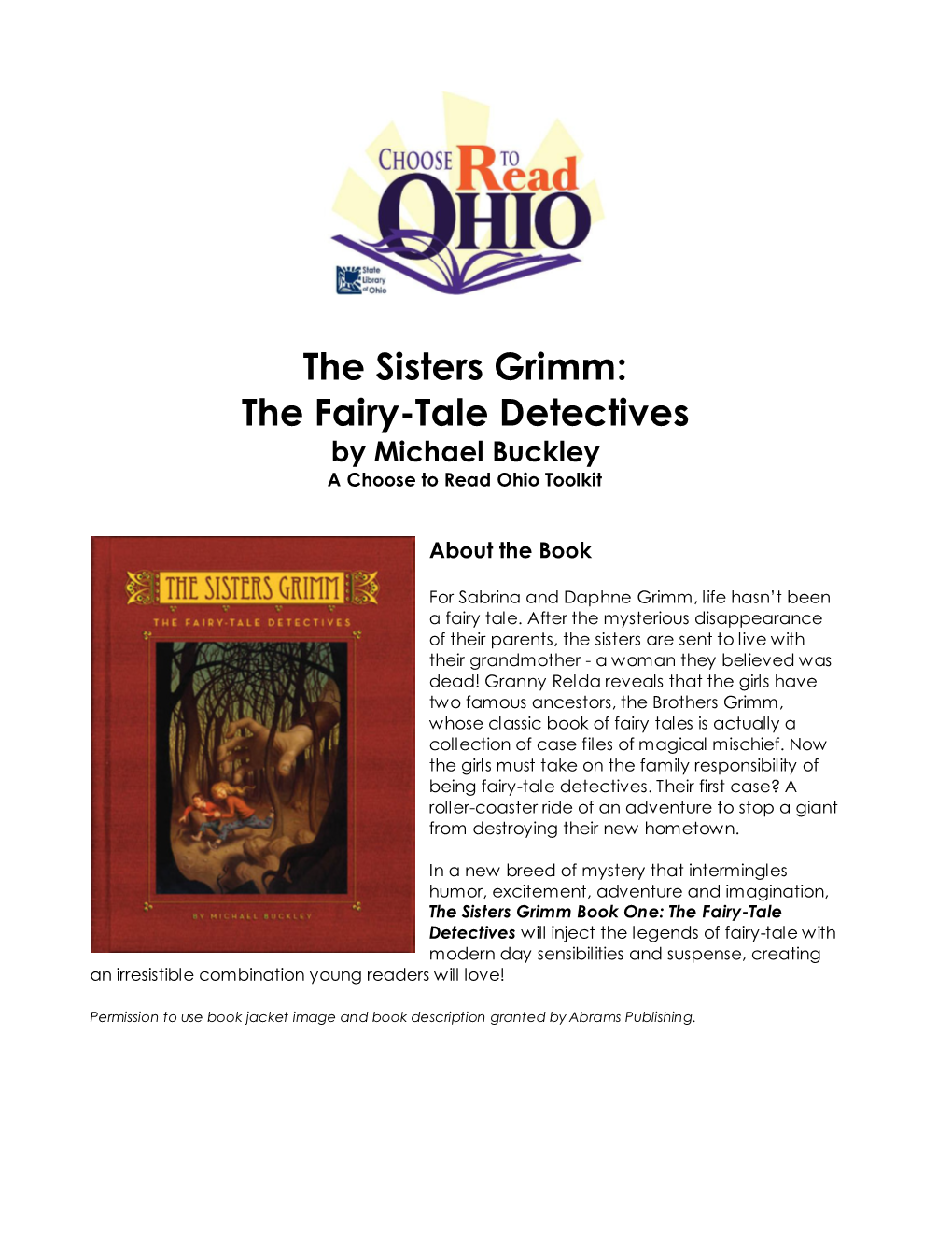 The Sisters Grimm: the Fairy-Tale Detectives by Michael Buckley a Choose to Read Ohio Toolkit