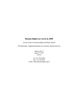 Human Rights in Latvia in 2000
