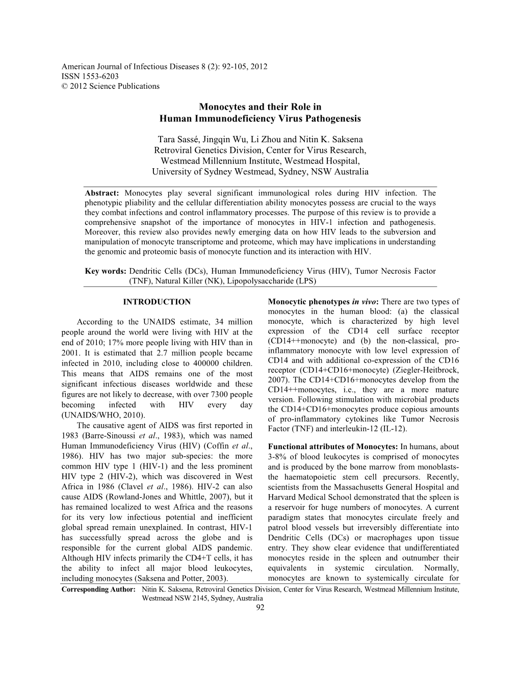 monocytes-and-their-role-in-human-immunodeficiency-virus-pathogenesis