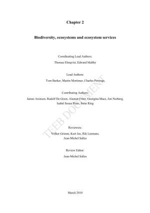 Chapter 2 Biodiversity, Ecosystems and Ecosystem Services