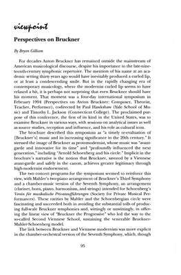 Perspectives on Bruckner
